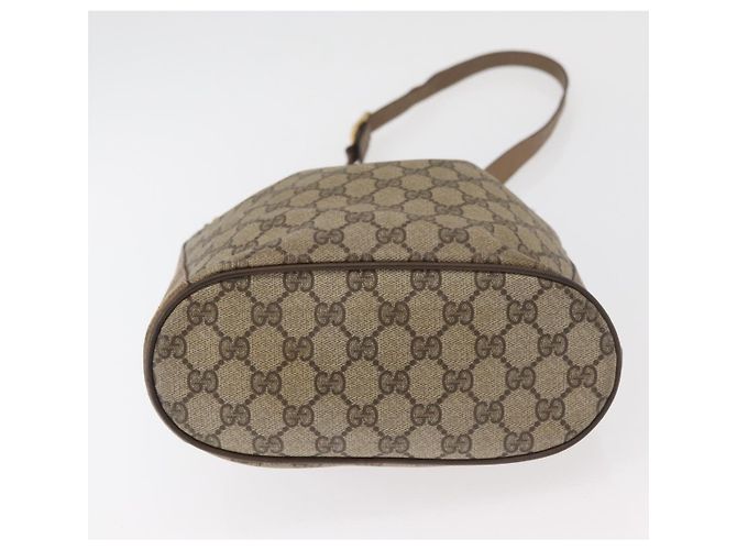 Borsa GUCCI GG Supreme Web Sherry Line PVC Beige Oro 41 02 034 Auth 181983 D'oro - vista 5