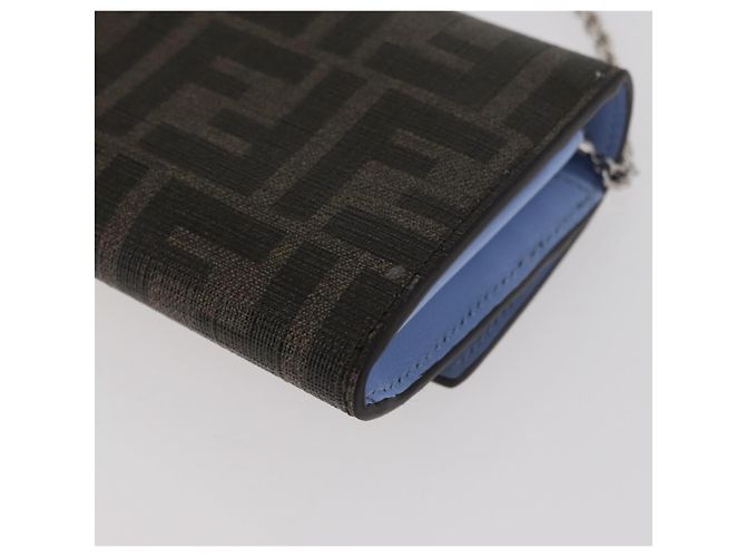 FENDI FENDI x FRGMT x POKMON Zucca Canvas Chain Wallet Mini Ryu Auth 167391SM Marrone Nero - vista 17