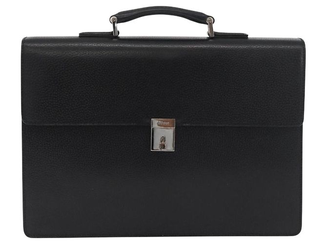 Borsa Business GUCCI in pelle nera argento 015 0235 Auth 180056 Nero - vista 13