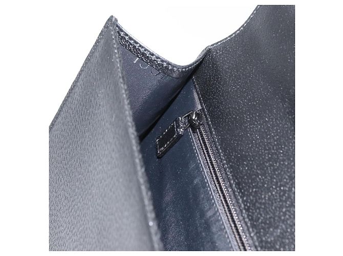 Borsa Business GUCCI in pelle nera argento 015 0235 Auth 180056 Nero - vista 22