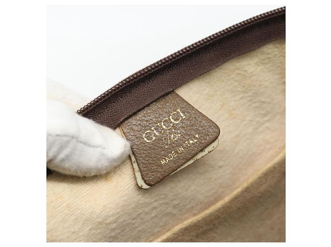 Borsa Tote GUCCI GG Plus Supreme Web Sherry Line PVC Beige Rosso Verde Auth 182365 - vista 11