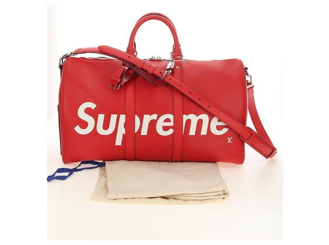 LOUIS VUITTON Epi Supreme Keepall Bandouliere 45 Boston Bag M53419 Auth 181998SM Rosso - vista 12