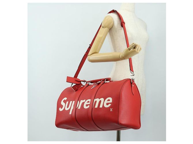 LOUIS VUITTON Epi Supreme Keepall Bandouliere 45 Boston Bag M53419 Auth 181998SM Rosso - vista 39