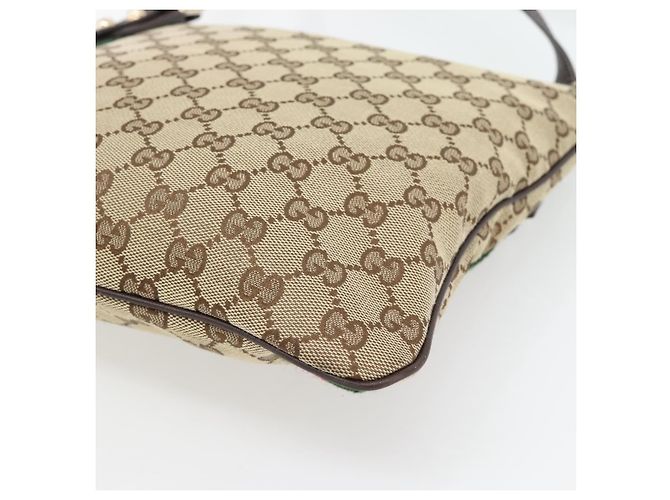 Borsa a tracolla GUCCI GG Canvas Web Sherry Line Beige Oro Rosso 144388 Auth 182113A D'oro - vista 15