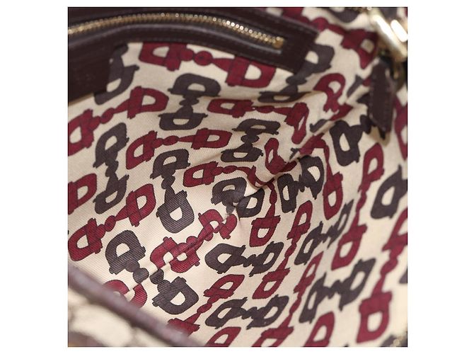 Borsa a tracolla GUCCI GG Canvas Web Sherry Line Beige Oro Rosso 144388 Auth 182113A D'oro - vista 19