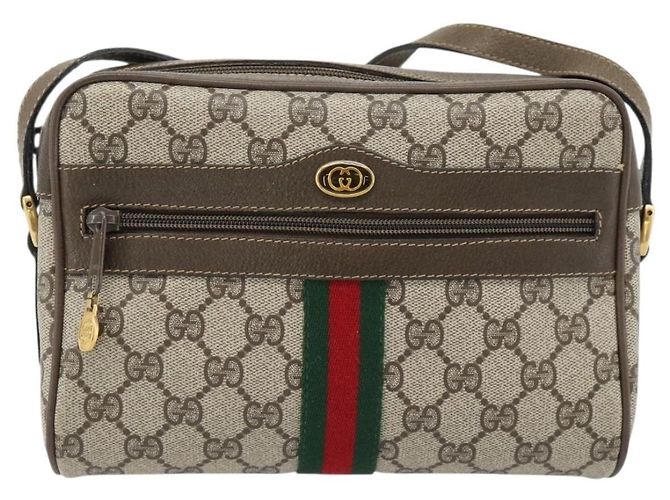 Borsa GUCCI GG Supreme Web Sherry Line PVC Beige Oro 56 02 004 Auth 181982 D'oro - vista 13