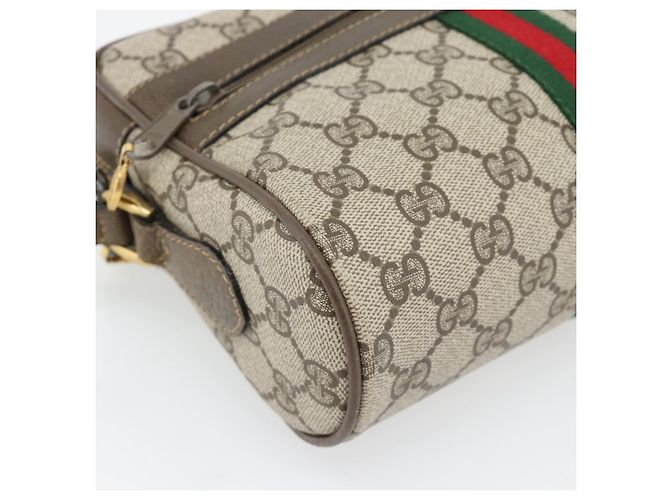 Borsa GUCCI GG Supreme Web Sherry Line PVC Beige Oro 56 02 004 Auth 181982 D'oro - vista 15