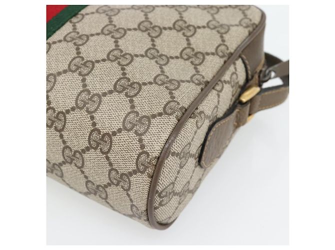 Borsa GUCCI GG Supreme Web Sherry Line PVC Beige Oro 56 02 004 Auth 181982 D'oro - vista 16