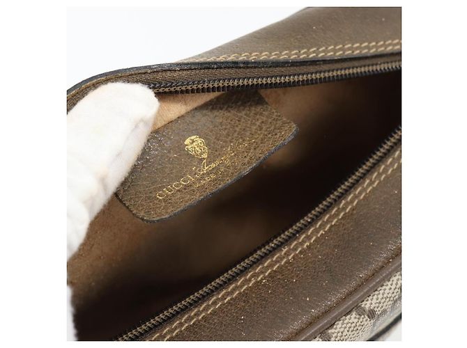 Borsa GUCCI GG Supreme Web Sherry Line PVC Beige Oro 56 02 004 Auth 181982 D'oro - vista 18