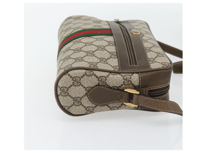 Borsa GUCCI GG Supreme Web Sherry Line PVC Beige Oro 56 02 004 Auth 181982 D'oro - vista 4