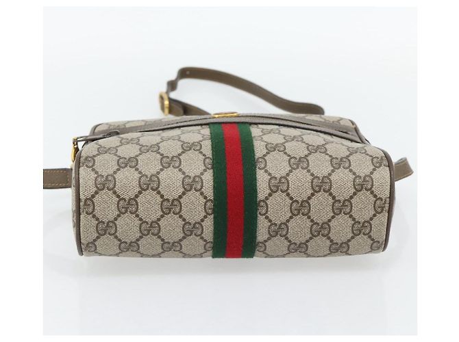 Borsa GUCCI GG Supreme Web Sherry Line PVC Beige Oro 56 02 004 Auth 181982 D'oro - vista 5