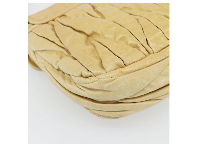 Bolsa Miu Miu Matelasse de couro 2way Yellow Gold Auth 182016V Dourado Amarelo - vista 18