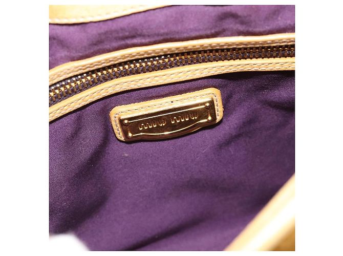 Bolsa Miu Miu Matelasse de couro 2way Yellow Gold Auth 182016V Dourado Amarelo - vista 20