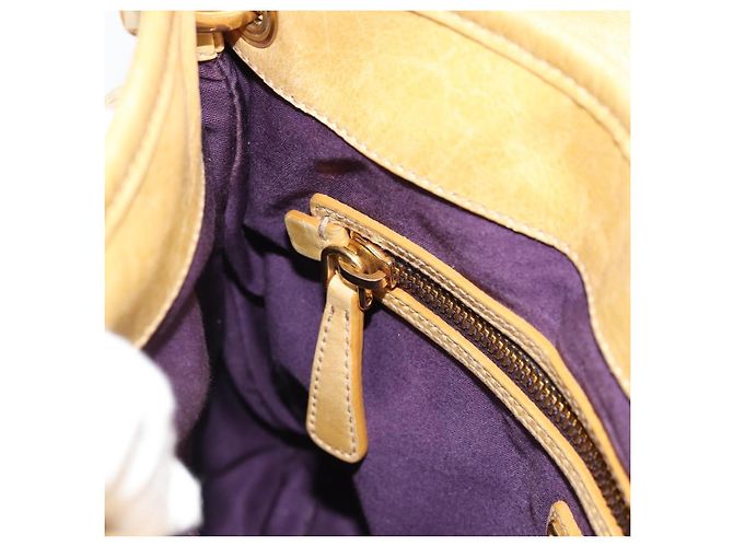Bolsa Miu Miu Matelasse de couro 2way Yellow Gold Auth 182016V Dourado Amarelo - vista 23