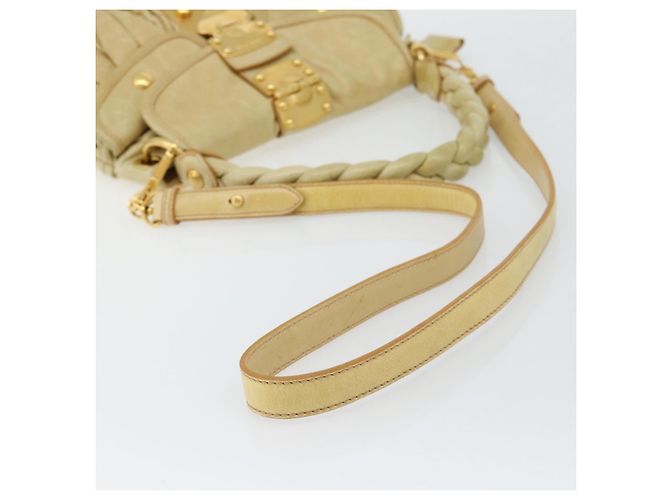 Bolsa Miu Miu Matelasse de couro 2way Yellow Gold Auth 182016V Dourado Amarelo - vista 8