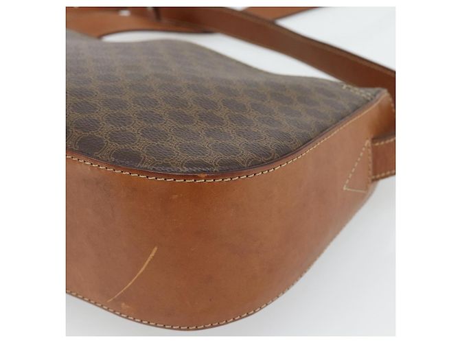 Céline Borsa a Spalla CELINE Macadam Canvas PVC Pelle Marrone Oro Auth ka4468 D'oro - vista 16