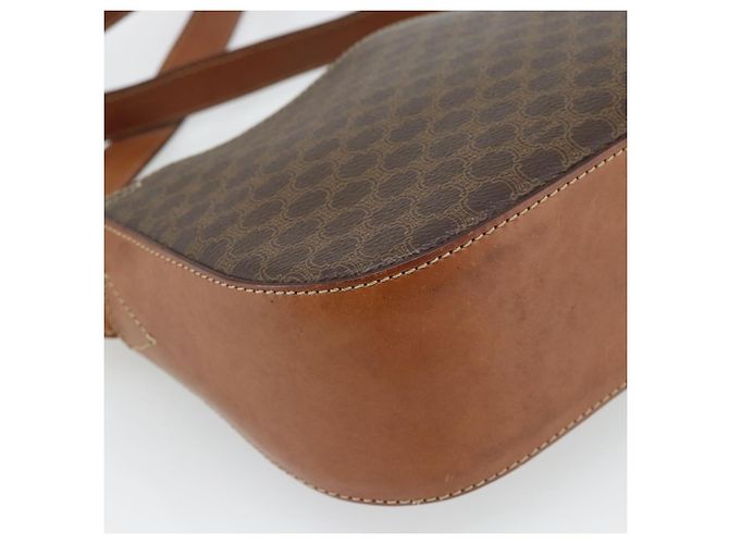 Céline Borsa a Spalla CELINE Macadam Canvas PVC Pelle Marrone Oro Auth ka4468 D'oro - vista 17