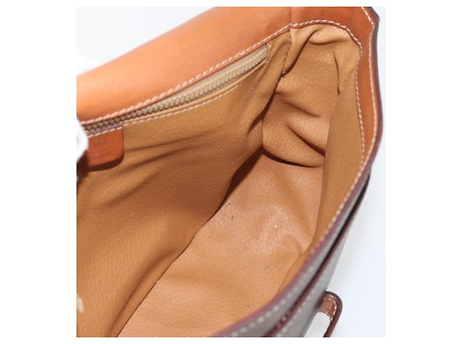 Céline Borsa a Spalla CELINE Macadam Canvas PVC Pelle Marrone Oro Auth ka4468 D'oro - vista 19