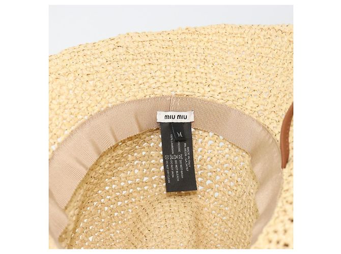 Cappello Miu Miu in Raffia M Beige Auth 182227A - vista 10