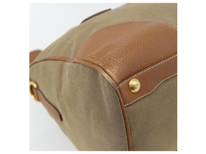 Borsa PRADA in tela e pelle marrone oro Auth 182363 D'oro - vista 16