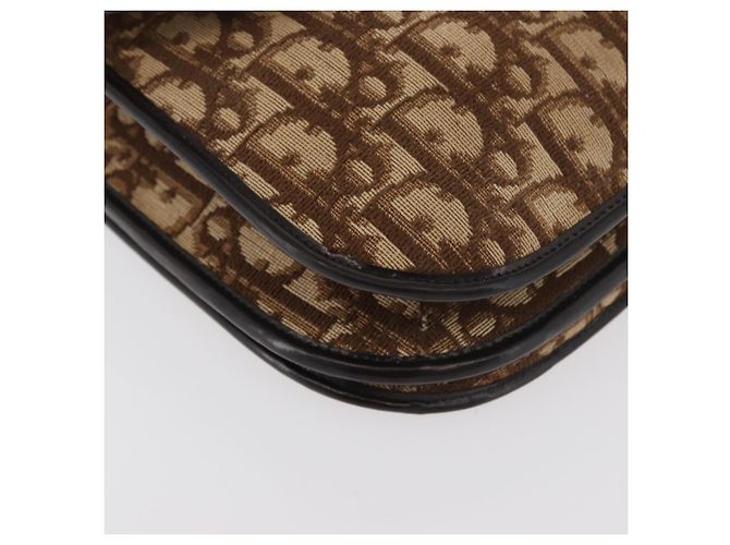 Borsa a Spalla Christian Dior Trotter Canvas Beige Oro Auth 182811 D'oro - vista 14