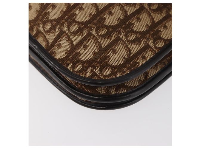 Borsa a Spalla Christian Dior Trotter Canvas Beige Oro Auth 182811 D'oro - vista 15