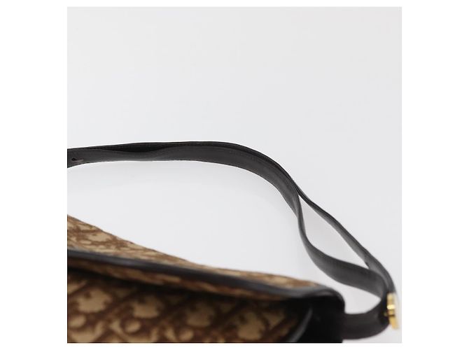 Borsa a Spalla Christian Dior Trotter Canvas Beige Oro Auth 182811 D'oro - vista 8