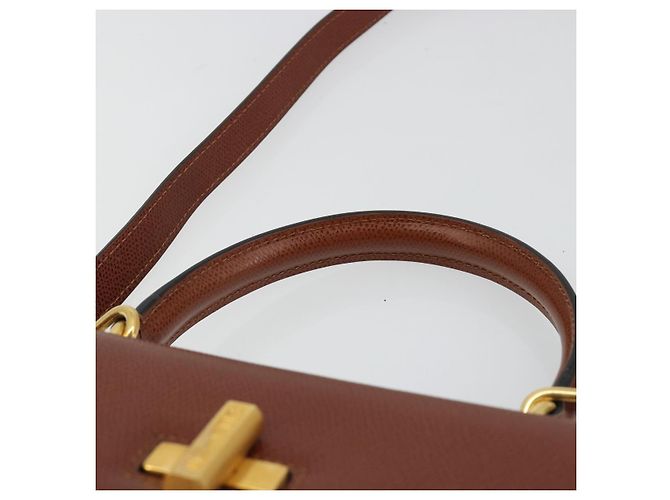 Céline Borsa CELINE in pelle 2way Marrone Oro Auth 181564A D'oro - vista 14
