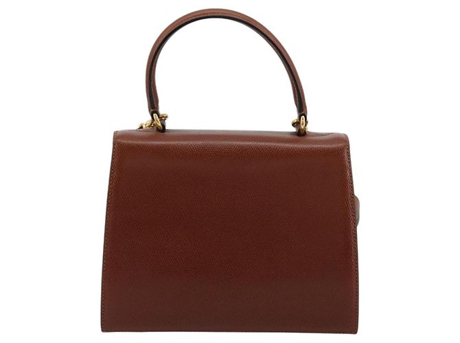 Céline Borsa CELINE in pelle 2way Marrone Oro Auth 181564A D'oro - vista 2