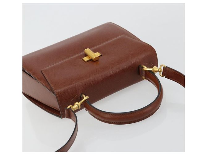 Céline Borsa CELINE in pelle 2way Marrone Oro Auth 181564A D'oro - vista 6