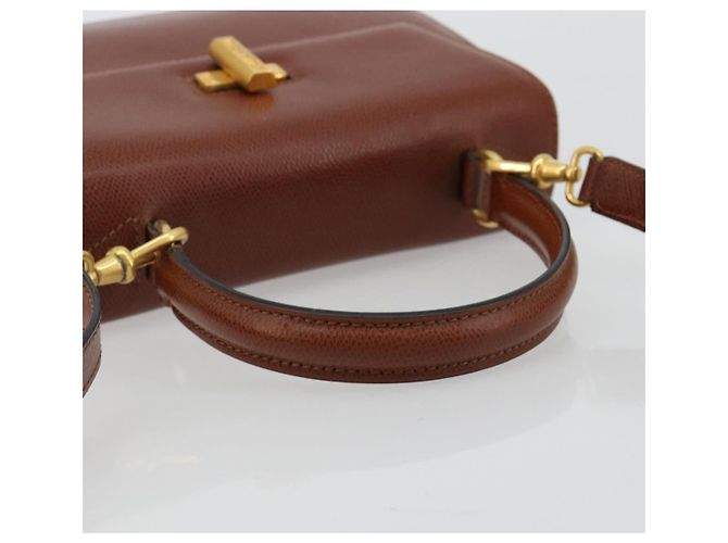 Céline Borsa CELINE in pelle 2way Marrone Oro Auth 181564A D'oro - vista 7