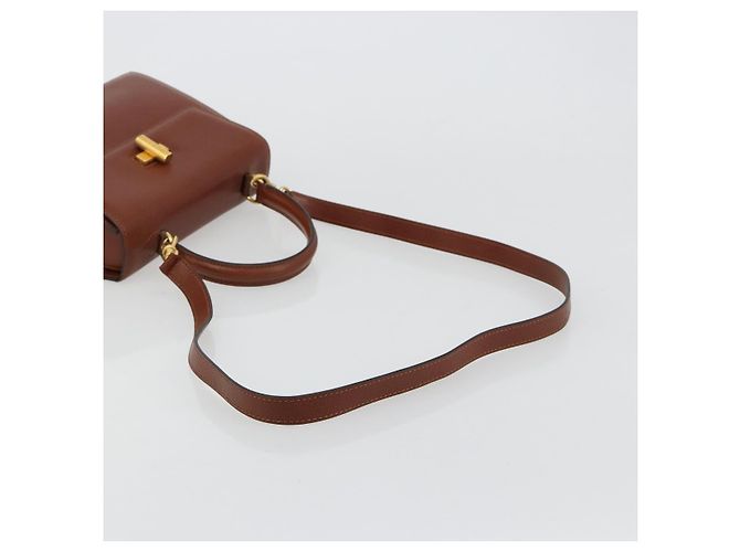 Céline Borsa CELINE in pelle 2way Marrone Oro Auth 181564A D'oro - vista 8