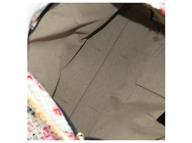 Borsa Tote FENDI Zucchino Canvas Multicolor Oro Auth 181617SAV Multicolore D'oro - vista 10