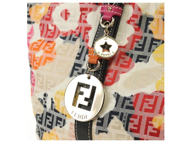 Borsa Tote FENDI Zucchino Canvas Multicolor Oro Auth 181617SAV Multicolore D'oro - vista 18