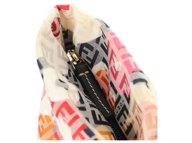 Borsa Tote FENDI Zucchino Canvas Multicolor Oro Auth 181617SAV Multicolore D'oro - vista 19