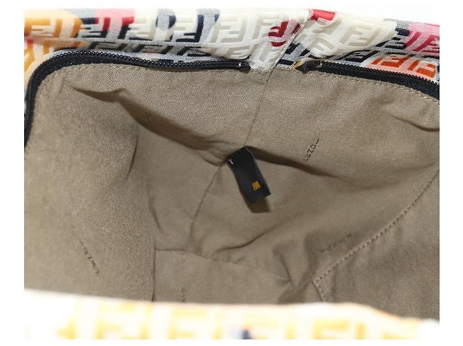 Borsa Tote FENDI Zucchino Canvas Multicolor Oro Auth 181617SAV Multicolore D'oro - vista 21