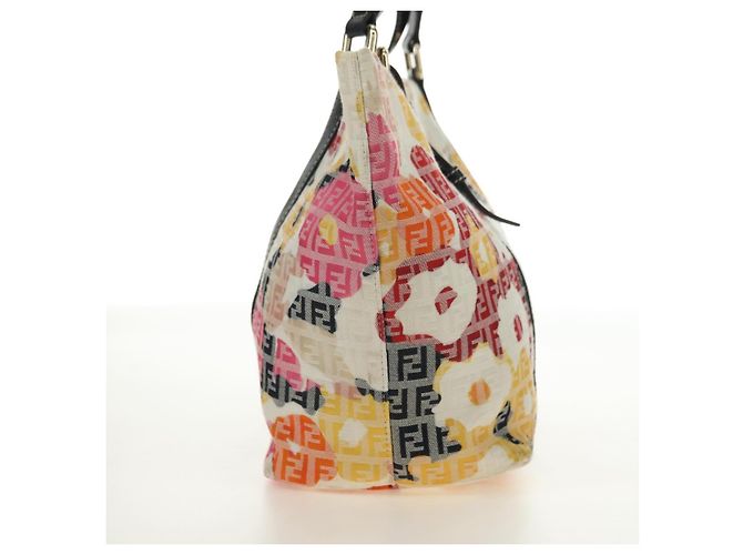 Borsa Tote FENDI Zucchino Canvas Multicolor Oro Auth 181617SAV Multicolore D'oro - vista 3