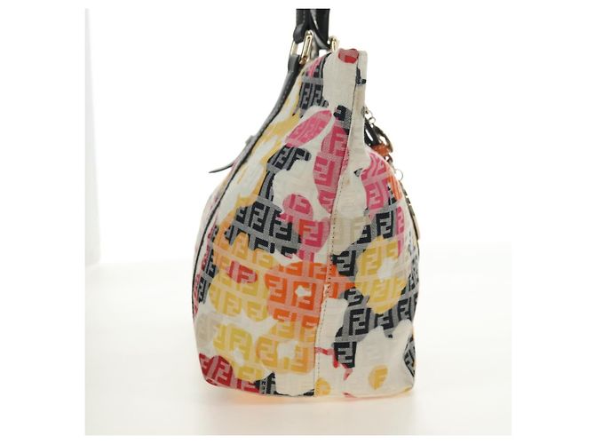 Borsa Tote FENDI Zucchino Canvas Multicolor Oro Auth 181617SAV Multicolore D'oro - vista 4