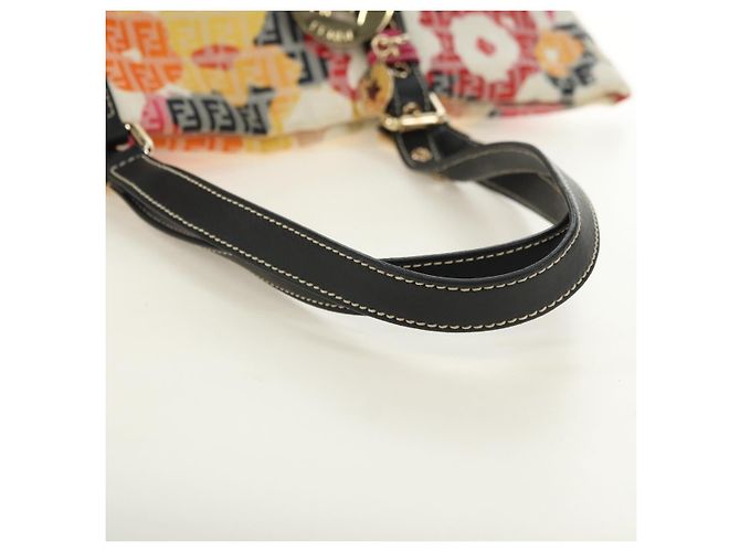 Borsa Tote FENDI Zucchino Canvas Multicolor Oro Auth 181617SAV Multicolore D'oro - vista 7