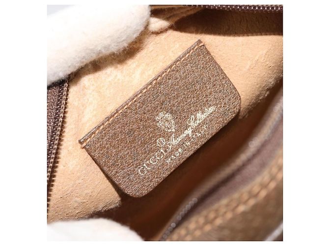 Borsa GUCCI GG Supreme Web Sherry Line PVC Beige Oro 89 02 066 Auth BA12995 D'oro - vista 18
