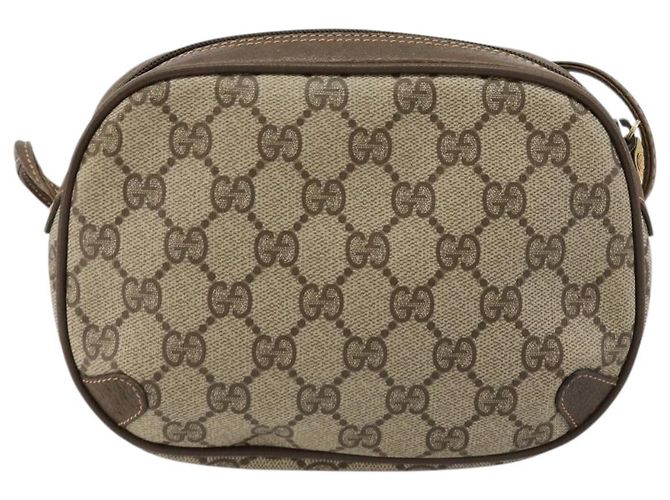 Borsa GUCCI GG Supreme Web Sherry Line PVC Beige Oro 89 02 066 Auth BA12995 D'oro - vista 2