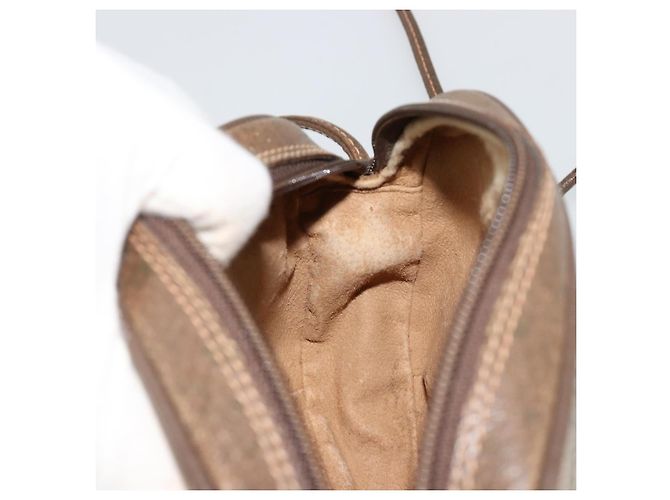 Borsa GUCCI GG Supreme Web Sherry Line PVC Beige Oro 89 02 066 Auth BA12995 D'oro - vista 20