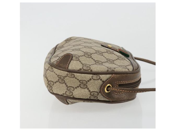 Borsa GUCCI GG Supreme Web Sherry Line PVC Beige Oro 89 02 066 Auth BA12995 D'oro - vista 3