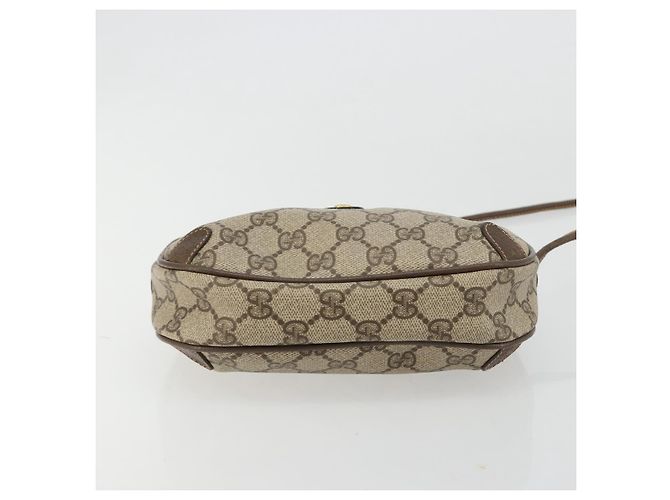 Borsa GUCCI GG Supreme Web Sherry Line PVC Beige Oro 89 02 066 Auth BA12995 D'oro - vista 5