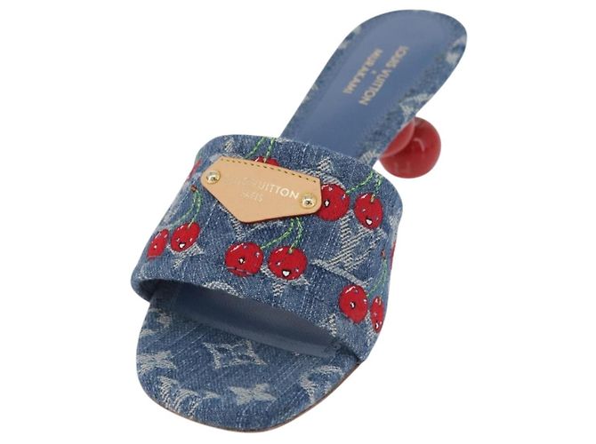 LOUIS VUITTON Monogram Denim LV x TM Lily Mule Blue 1AHLTF LV Auth 167371SAM Blau - Ansicht 2