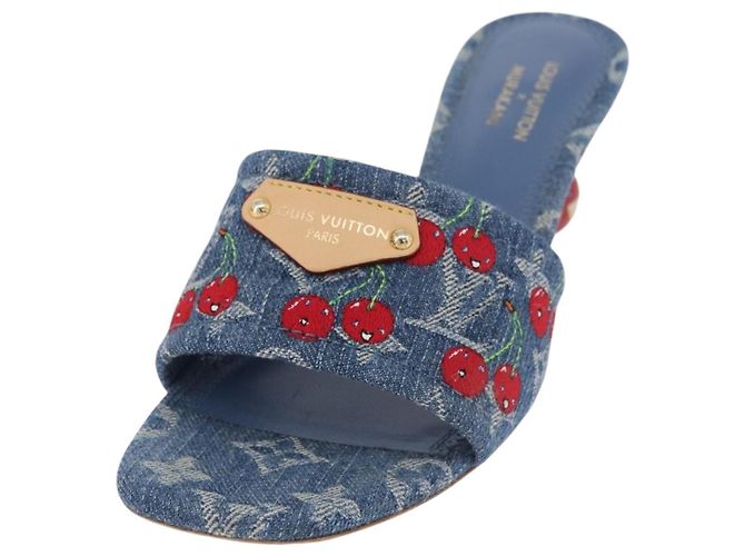LOUIS VUITTON Monogram Denim LV x TM Lily Mule Blue 1AHLTF LV Auth 167371SAM Blau - Ansicht 20