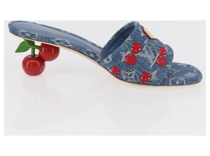 LOUIS VUITTON Monogram Denim LV x TM Lily Mule Blue 1AHLTF LV Auth 167371SAM Blau - Ansicht 22