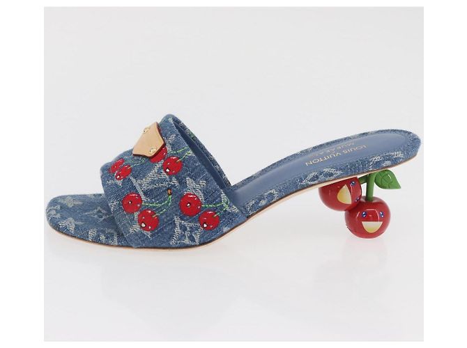 LOUIS VUITTON Monogram Denim LV x TM Lily Mule Blue 1AHLTF LV Auth 167371SAM Blau - Ansicht 23