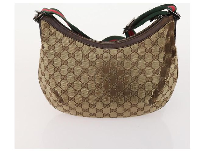 GUCCI GG Canvas Web Sherry Line Tasche Canvas 3 Set Beige Red black Auth 181811 Schwarz Rot - Ansicht 18
