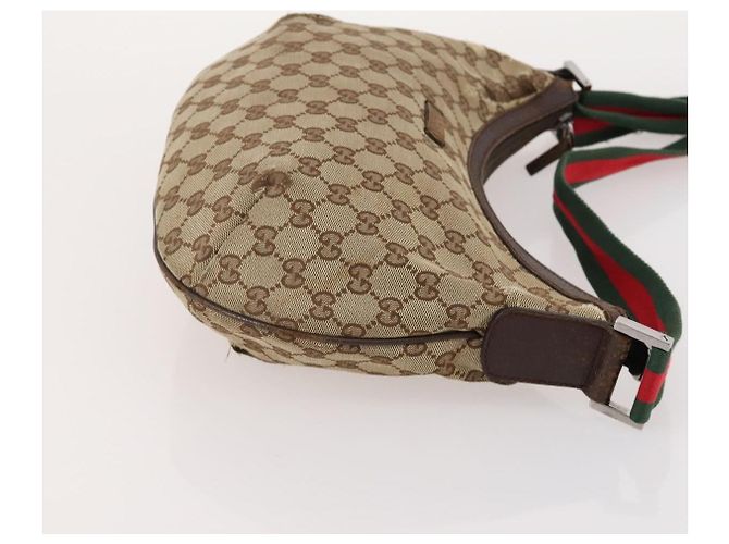 GUCCI GG Canvas Web Sherry Line Tasche Canvas 3 Set Beige Red black Auth 181811 Schwarz Rot - Ansicht 19